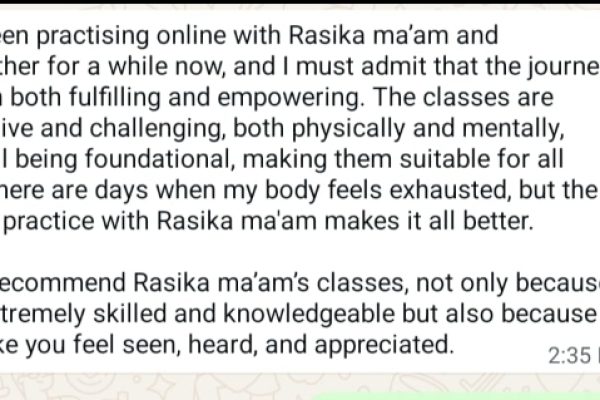 Dibyashree for regular yoga & movement class